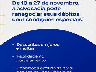 Foto da Notícia: OAB-MT faz última campanha de regularização do ano; conheça benefícios para adimplentes